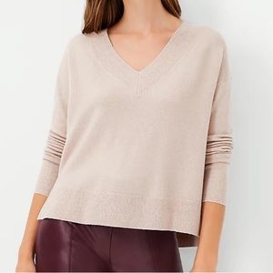 Anne Taylor V-neck Drop Shoulder Sweater, Size S